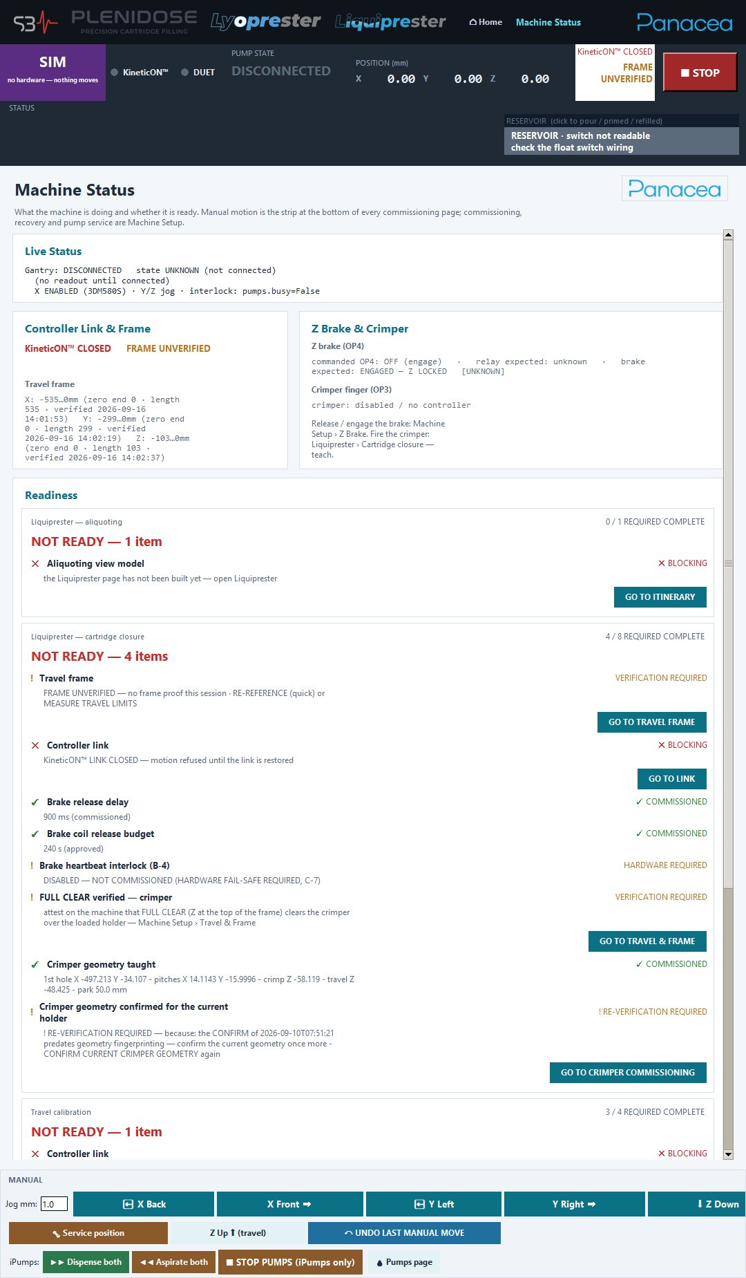 Machine Status: readiness is a list of reasons, not a green light PleniDose GUI by Bogdan Dicoias — Machine Status: readiness is a list of reasons, not a green light