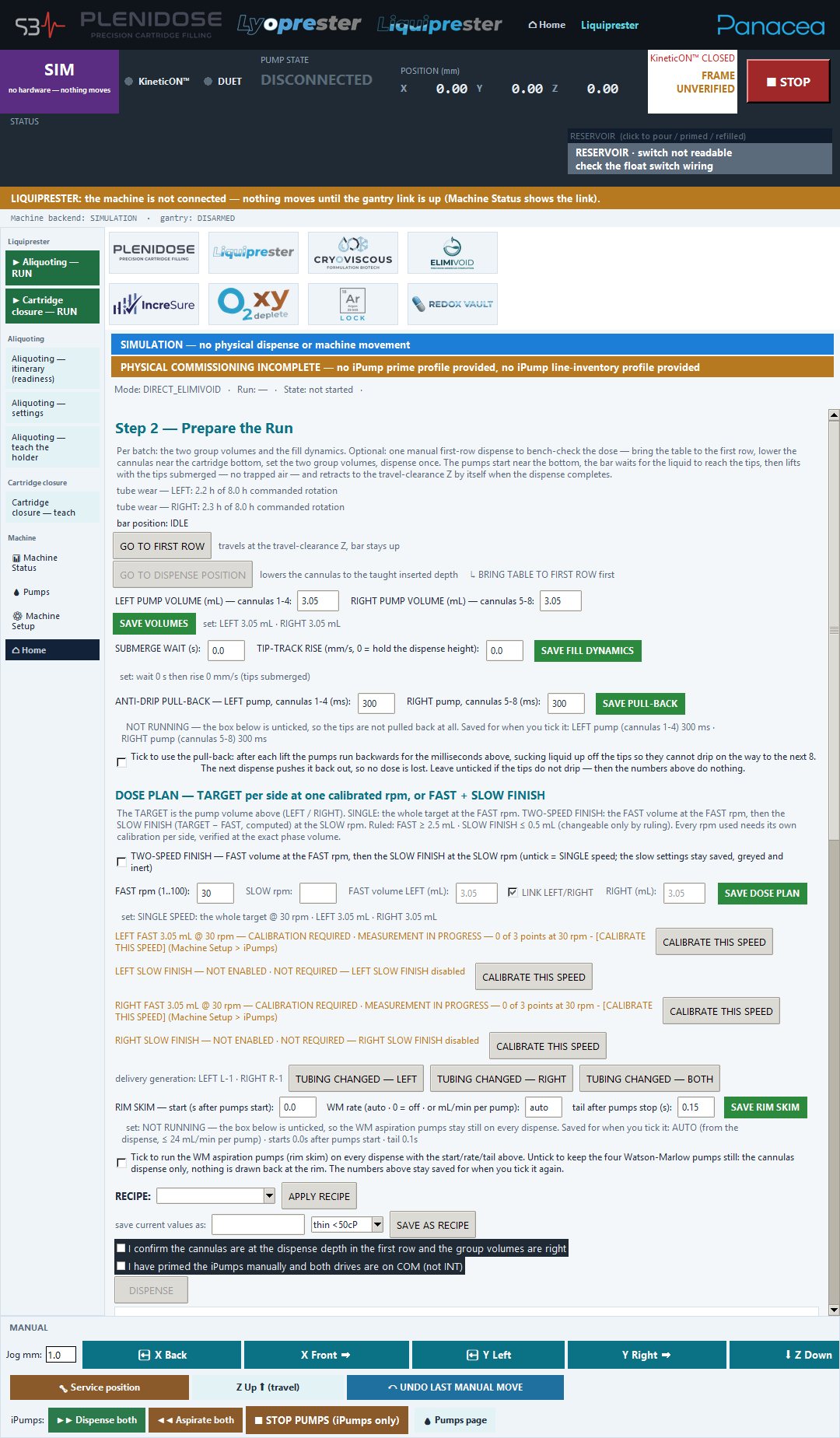 Prepare the run: a dose plan at a calibrated speed PleniDose GUI by Bogdan Dicoias — Prepare the run: a dose plan at a calibrated speed