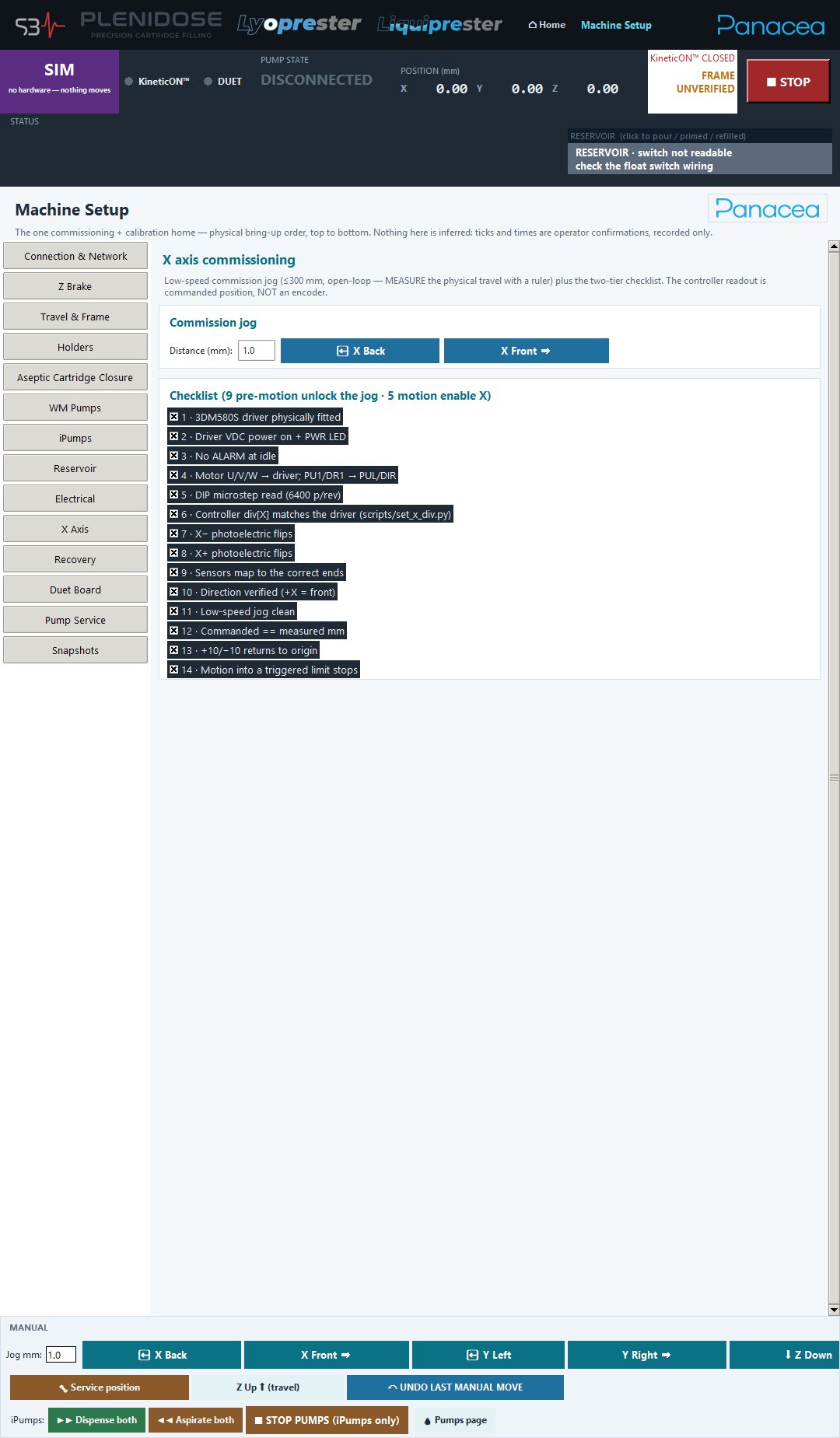 X axis: commanded is not measured PleniDose GUI by Bogdan Dicoias — X axis: commanded is not measured